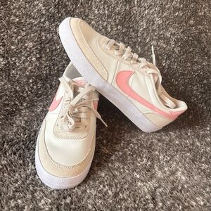 Nike Women's Beige and Pink Sneakers